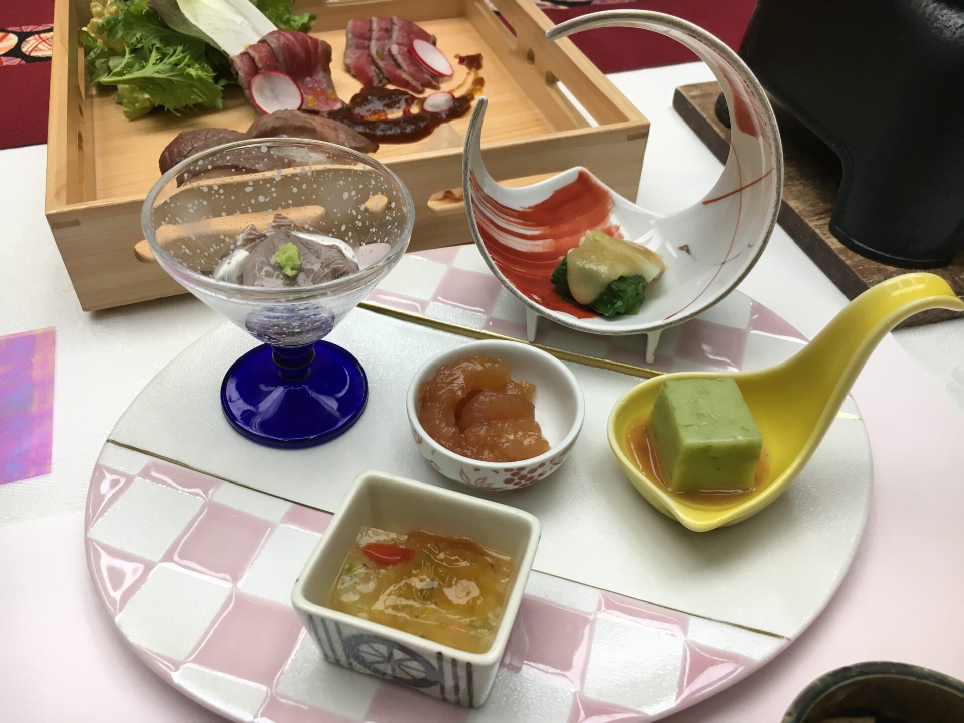 かみのやま温泉 果実の山 あづま屋 夕食 前菜(2019年当時)