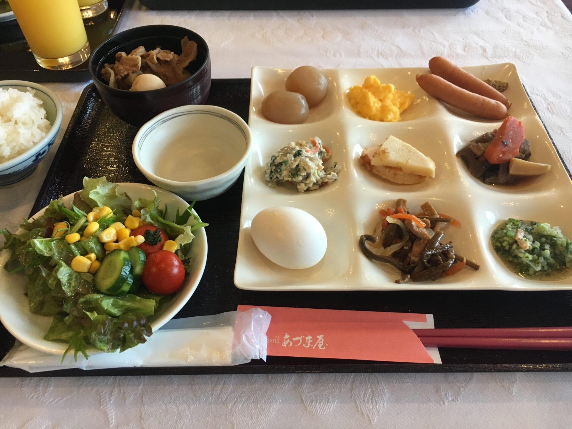 かみのやま温泉 果実の山 あづま屋 朝食(2019年当時)