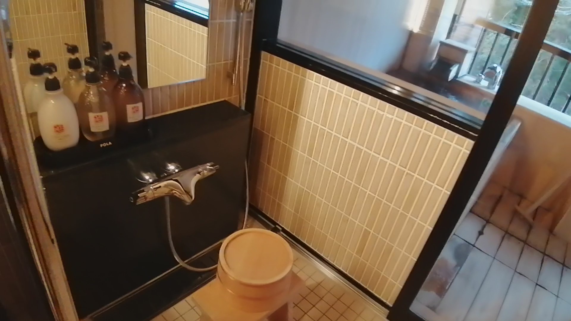 信州長野 上林温泉 湯宿 せきや　遊季亭　シャワールーム（2020年2月 当時）