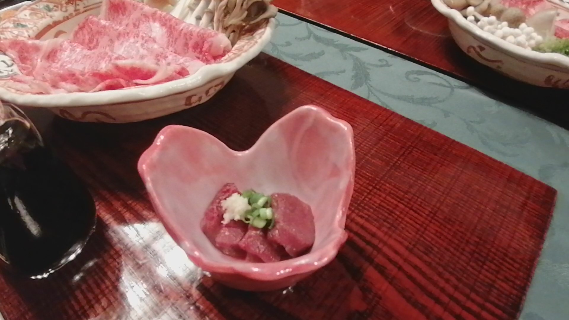 信州長野 上林温泉 湯宿 せきや　夕食　馬刺し（2020年2月 当時）