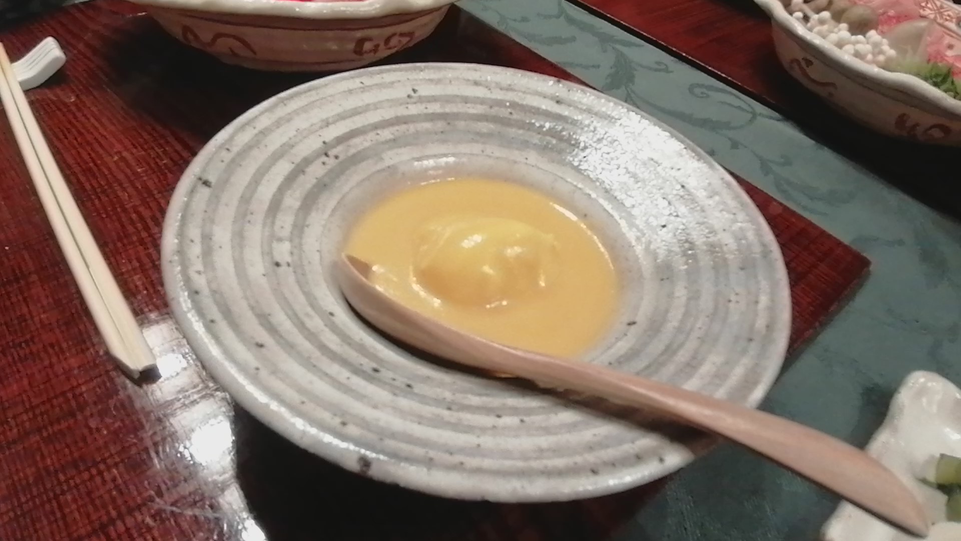 信州長野 上林温泉 湯宿 せきや　夕食　季節の煮物　いももち（2020年2月 当時）