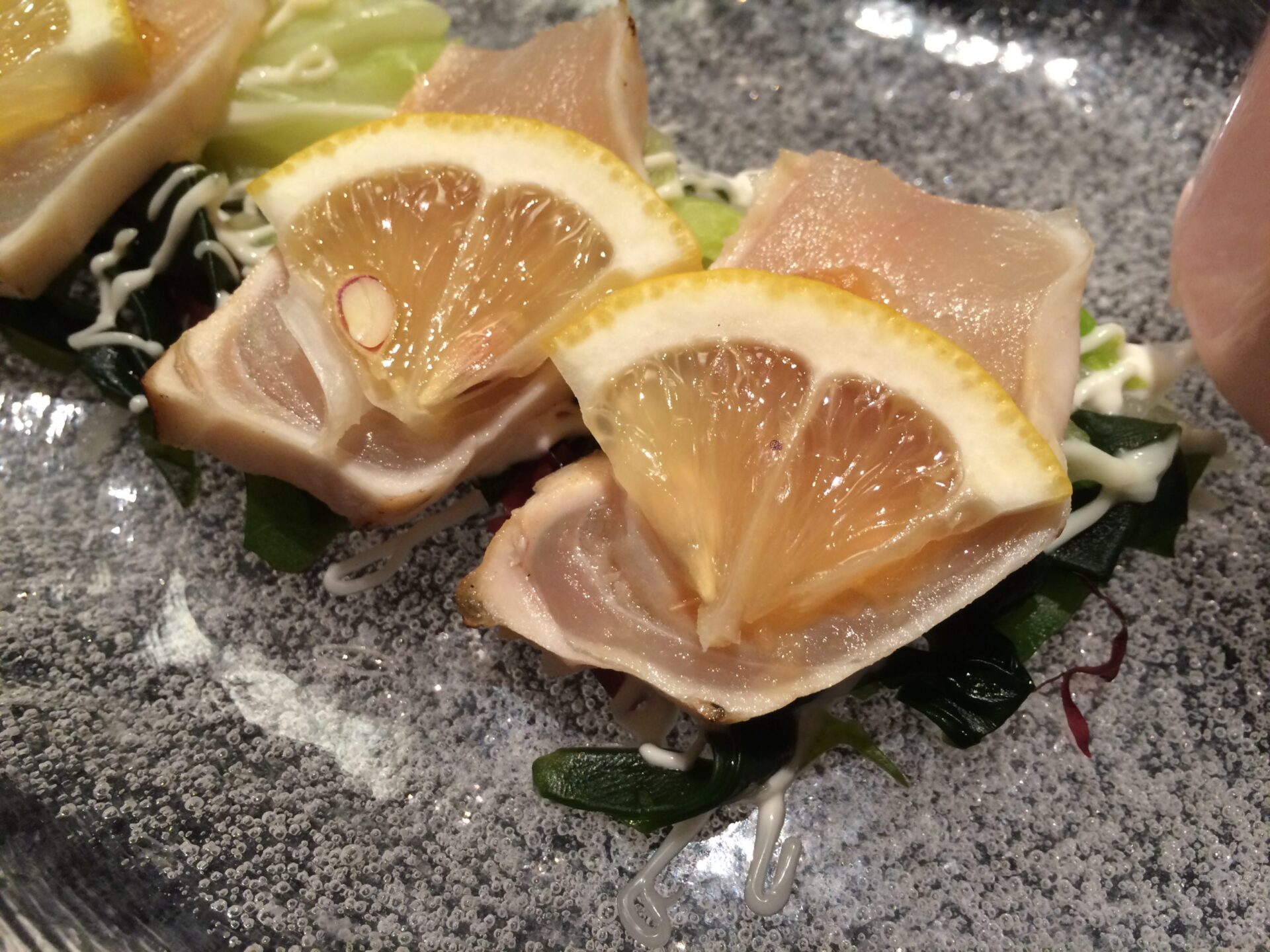 東伊豆町 片瀬温泉 片瀬館「ひいな」さん　特別室　夕食　さわらカルパッチョ