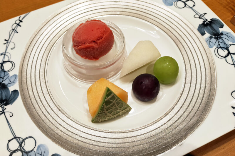 大室の杜 玉翠 水菓子 シャーベット 季節のフルーツ