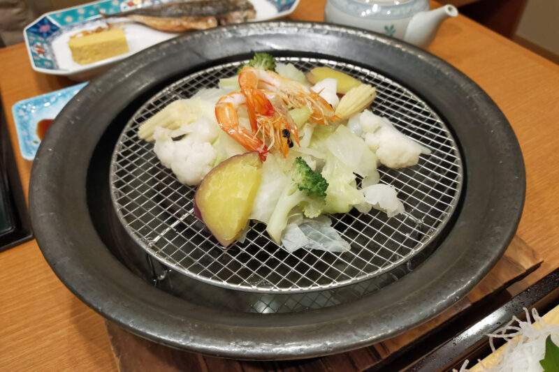 大室の杜 玉翠 朝食 タジン鍋 温野菜