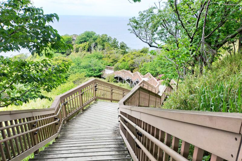 恋人岬　ウッドデッキ