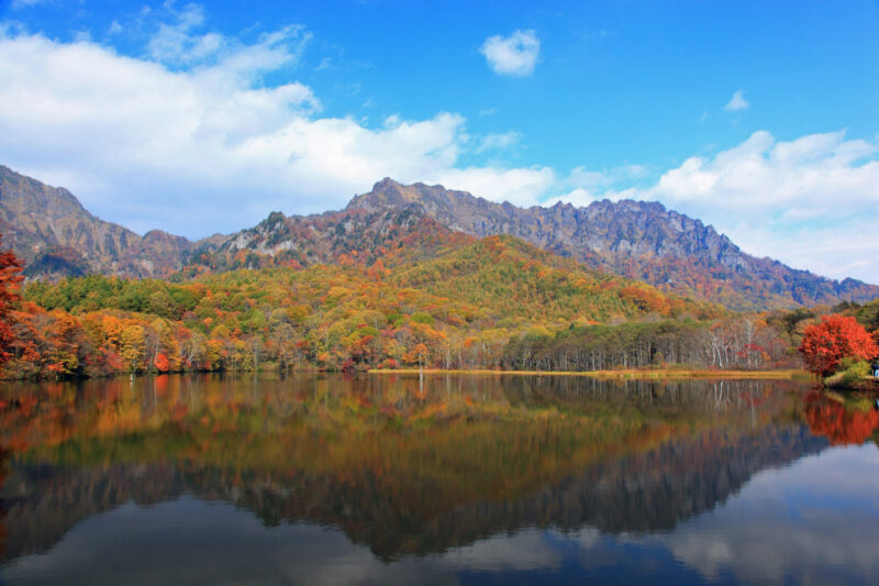 戸隠高原　鏡池　紅葉