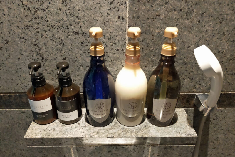 磐梯熱海温泉　守田屋　もみじスイート　客室露天風呂　アメニティ