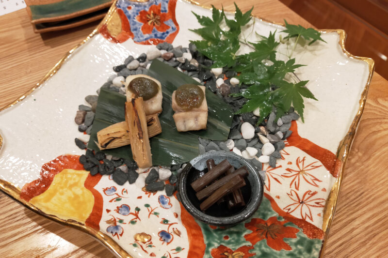 磐梯熱海温泉　守田屋　もみじスイート　夕食　焼物　すずき蓼味噌やき