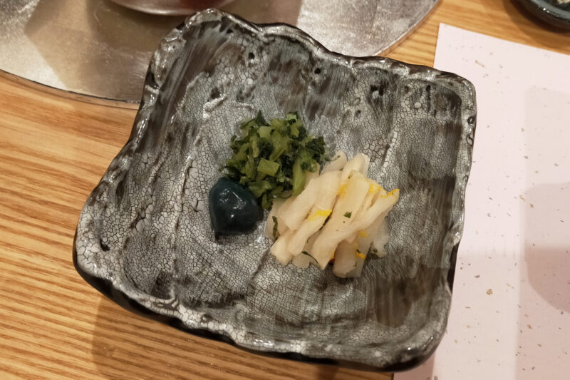 磐梯熱海温泉　守田屋　もみじスイート　夕食　食事　香の物