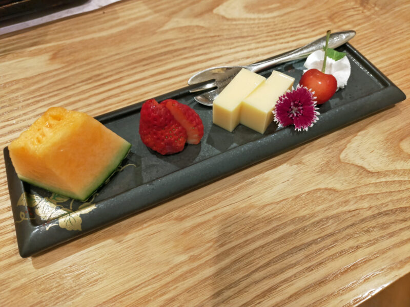 磐梯熱海温泉　守田屋　もみじスイート　夕食　水菓子