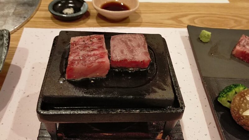 磐梯熱海温泉　守田屋　夕食　石焼ステーキ