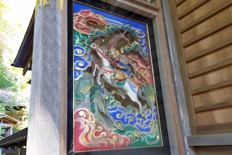 長瀞　宝登山神社　脇障子の彫刻「趙雲」
