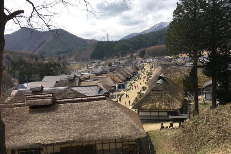 会津　大内宿　展望台からの眺め