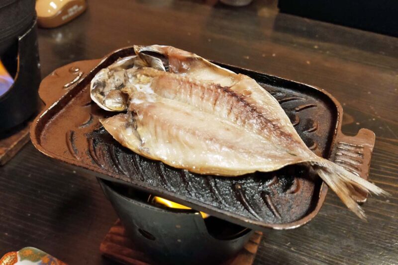 牧水荘土肥館 朝食 あじの干物