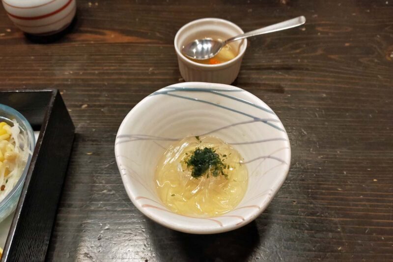 牧水荘土肥館 朝食 ところてん