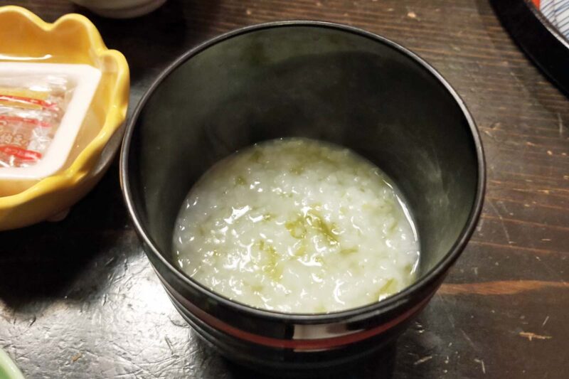 牧水荘土肥館 朝食 あおさ粥